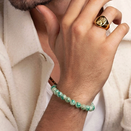 Green Spotted Jade Bracelet