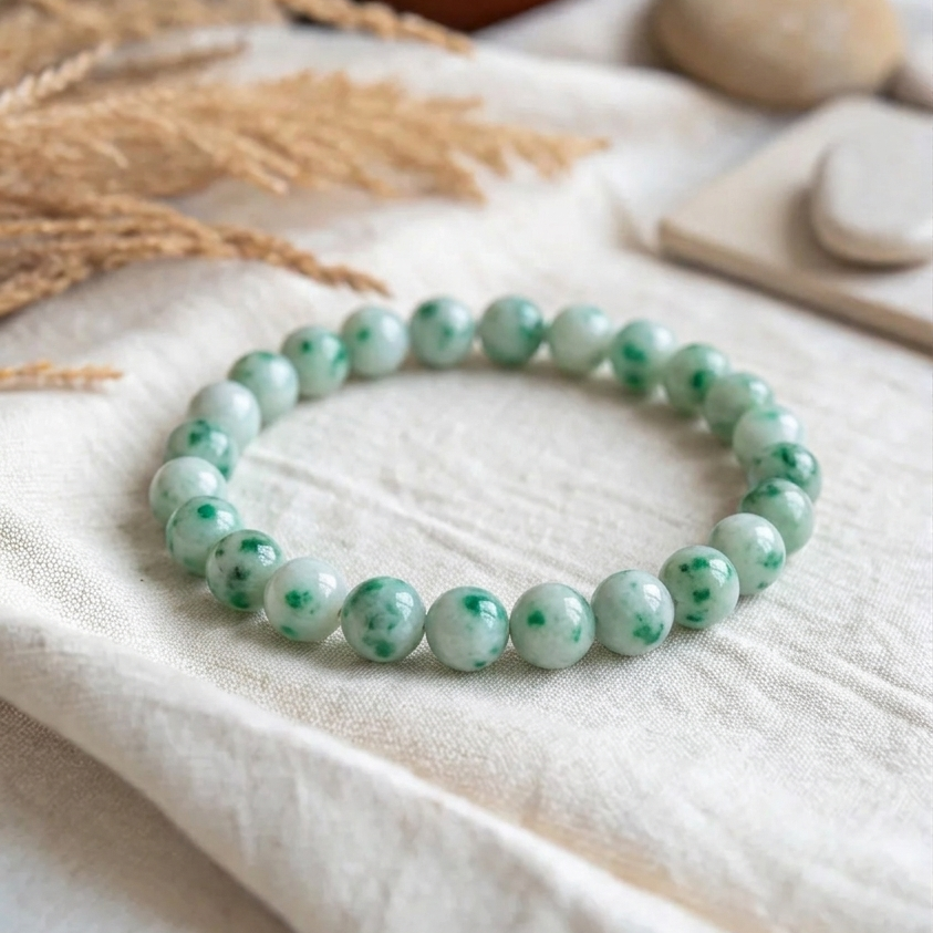 Green Spotted Jade Bracelet